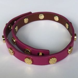 Tory Burch Double Wrap Leather Bracelet